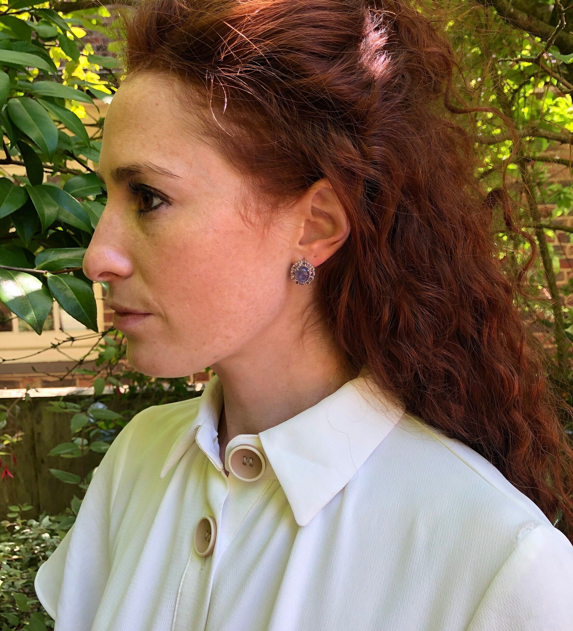 Blue Earrings, Tanzanite Earrings, Natural Tanzanite, Victorian Earrings, December Earrings, Unique Earrings, 925 Silver Earrings, Earrings