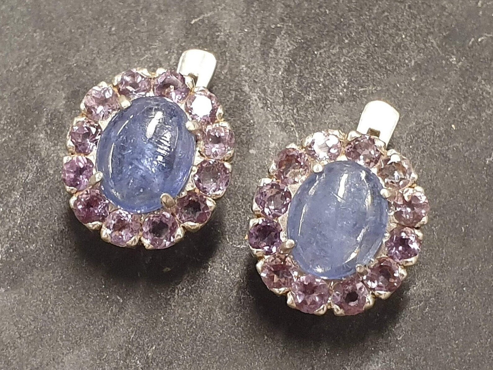 Blue Earrings, Tanzanite Earrings, Natural Tanzanite, Victorian Earrings, December Earrings, Unique Earrings, 925 Silver Earrings, Earrings