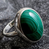 Malachite Ring - Green Statement Ring - Vintage Cocktail Ring
