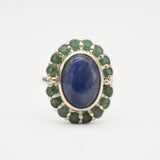Kyanite Ring - Blue Victorian Ring - Statement Flower Ring