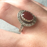 Red Agate Ring - Carnelian Ring - Vintage Cocktail Ring