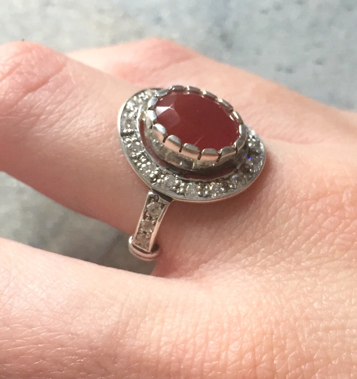 Red Agate Ring, Carnelian Ring, Natural Agate, August Birthstone, Vintage Rings, Red Ring, August Ring, Solid Silver Ring, Agate, Carnelian (279680638)