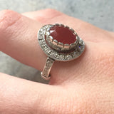 Red Agate Ring - Carnelian Ring - Vintage Cocktail Ring