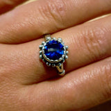 Solitaire Sapphire Ring - Royal Blue Ring, Vintage Sapphire Ring