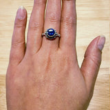 Solitaire Sapphire Ring - Royal Blue Ring, Vintage Sapphire Ring