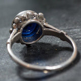 Solitaire Sapphire Ring - Royal Blue Ring, Vintage Sapphire Ring