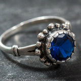 Solitaire Sapphire Ring - Royal Blue Ring, Vintage Sapphire Ring