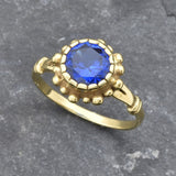 Sapphire Ring, Blue Sapphire Ring, Created Sapphire, Vintage Sapphire Ring, 3 Carats, Vintage Rings, Pure Silver, Solid Silver, Blue Ring(1)