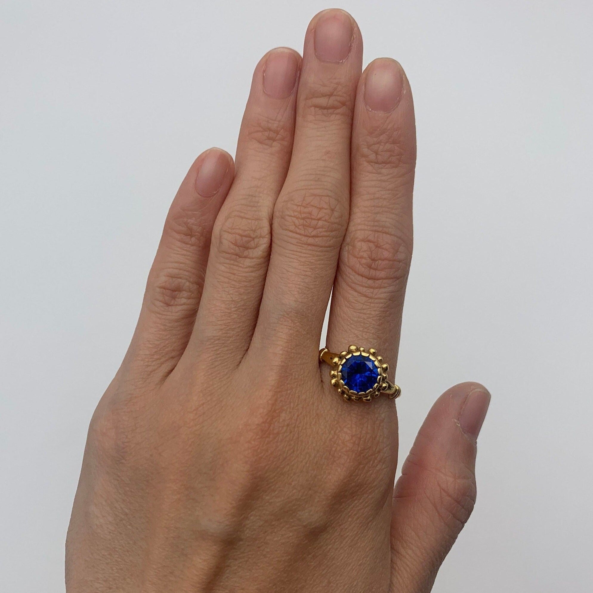 Sapphire Ring, Blue Sapphire Ring, Created Sapphire, Vintage Sapphire Ring, 3 Carats, Vintage Rings, Pure Silver, Solid Silver, Blue Ring(1)