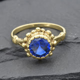 Sapphire Ring, Blue Sapphire Ring, Created Sapphire, Vintage Sapphire Ring, 3 Carats, Vintage Rings, Pure Silver, Solid Silver, Blue Ring(1)