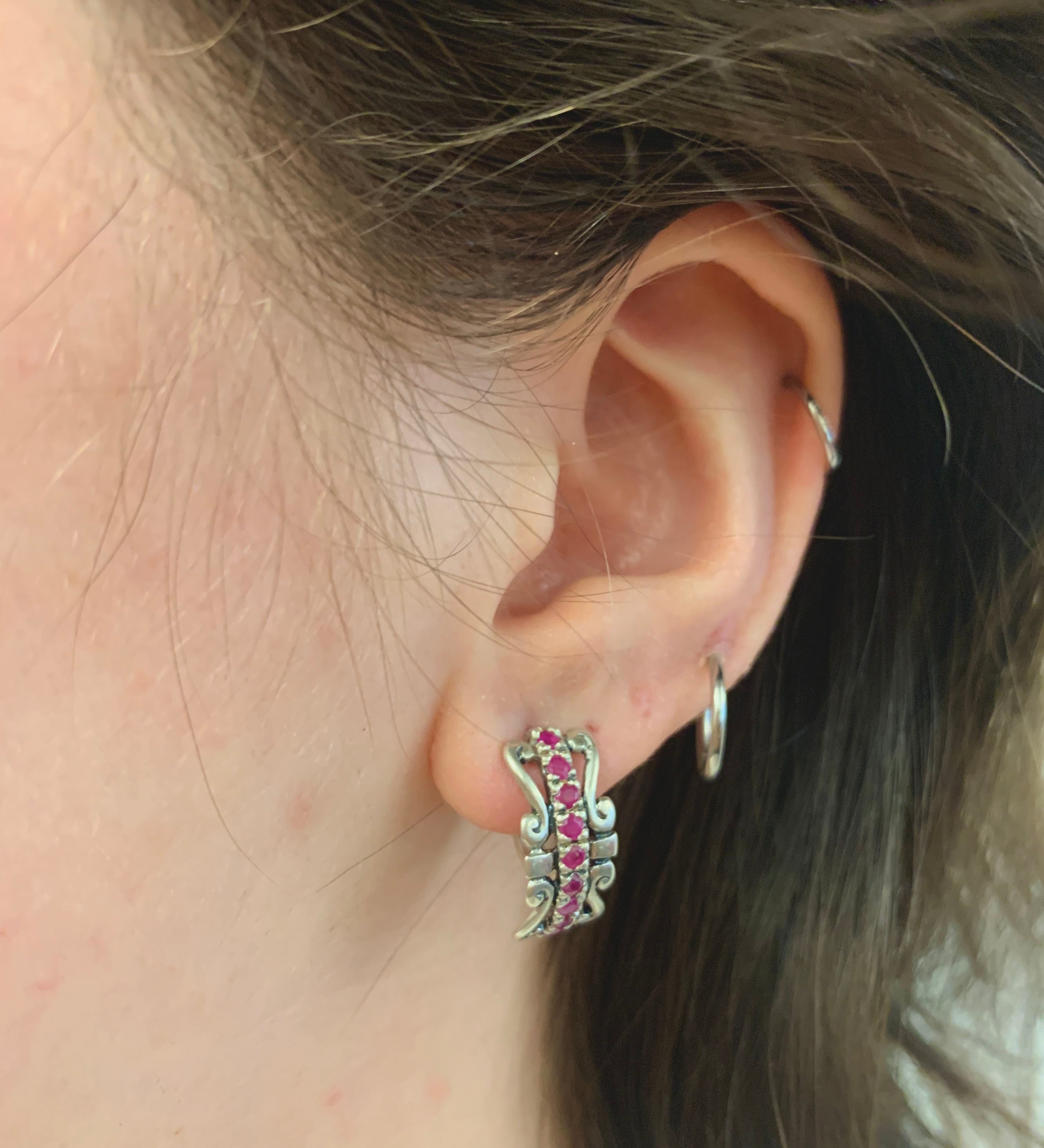 Natural Emerald Earrings in 925 Sterling Silver, featuring Round Emeralds in Pavé setting, ideal for May birthdays and special occasions.