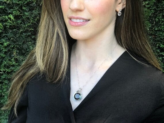 Statement Pendant, Labradorite Pendant, Natural Labradorite, Round Pendant, Large Labradorite, Silver Pendant, Labradorite