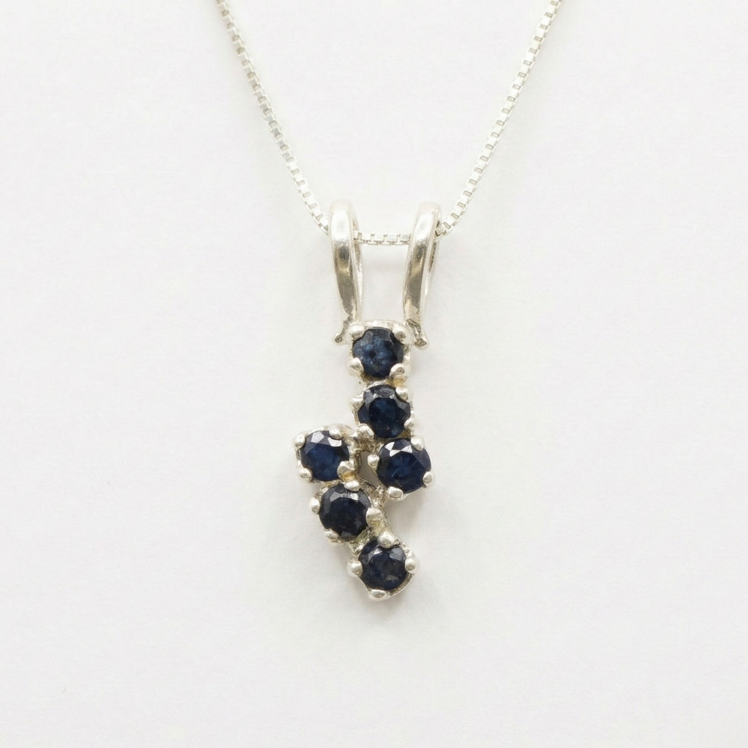 Natural Sapphire Pendant made in 925 Sterling Silver with Round Natural Blue Sapphire in Prong setting, September Birthstone gift idea, symbolizes sincerity, truth, and faithfulness, ideal for everyday wear and perfect for birthday gifting and special occasions.