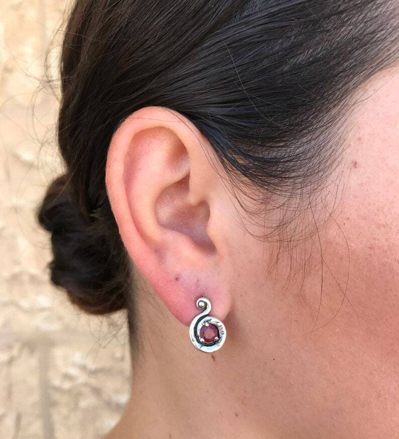 Elegant 925 Sterling Silver Emerald Earrings, featuring round natural green emeralds, perfect for gifts and special occasions.