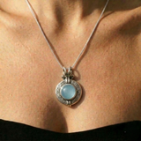 Aquamarine Pendant - Natural Aquamarine - Blue Tribal Pendant