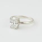 Stunning Oval Diamond Ring - Timeless 925 Sterling Silver Solitaire. Perfect for special occasions or everyday elegance.