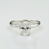 Vintage Oval Diamond Ring - Dazzling 925 Sterling Silver Solitaire. Great for daily wear and memorable gift occasions.