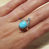 Turquoise Teardrop Ring - Genuine Turquoise Ring - Turquoise Vintage Ring