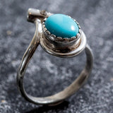 Turquoise Teardrop Ring - Genuine Turquoise Ring - Turquoise Vintage Ring