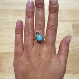 Turquoise Teardrop Ring - Genuine Turquoise Ring - Turquoise Vintage Ring