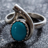 Turquoise Teardrop Ring - Genuine Turquoise Ring - Turquoise Vintage Ring