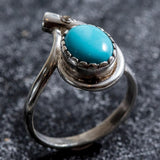 Turquoise Teardrop Ring - Genuine Turquoise Ring - Turquoise Vintage Ring