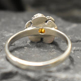 Genuine Yellow Tourmaline Ring - Yellow Flower Ring - Vintage Flower Ring