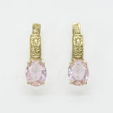 Pink Morganite Earrings - Drop Tribal Earrings - Pink Boho Earrings
