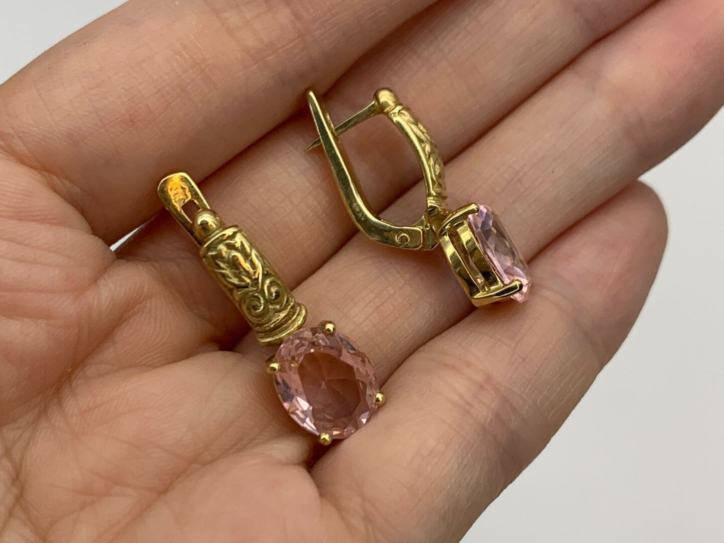 Morganite Earrings, Created Morganite Earrings, Tribal Earrings, Pink Vintage Earrings, Vintage Earrings, Silver Earrings, Pink Earrings(1)