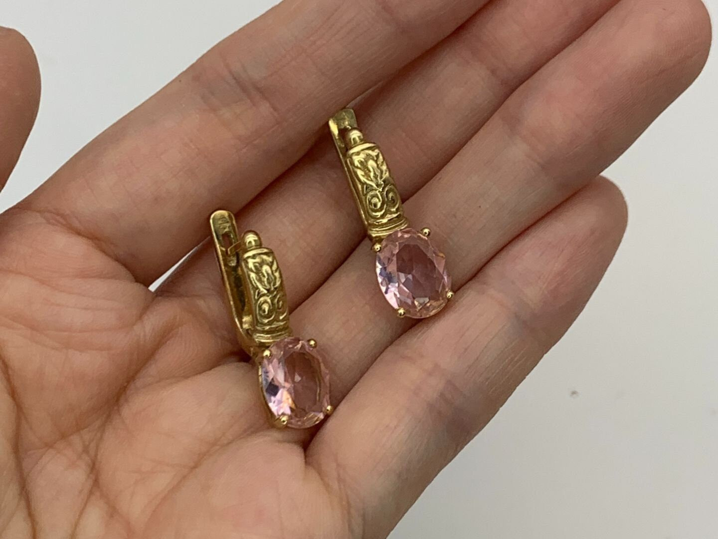 Morganite Earrings, Created Morganite Earrings, Tribal Earrings, Pink Vintage Earrings, Vintage Earrings, Silver Earrings, Pink Earrings(1)