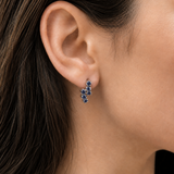 Delicate 925 Sterling Silver earrings with round Natural Blue Sapphire, a meaningful gift symbolizing truth for any occasion.