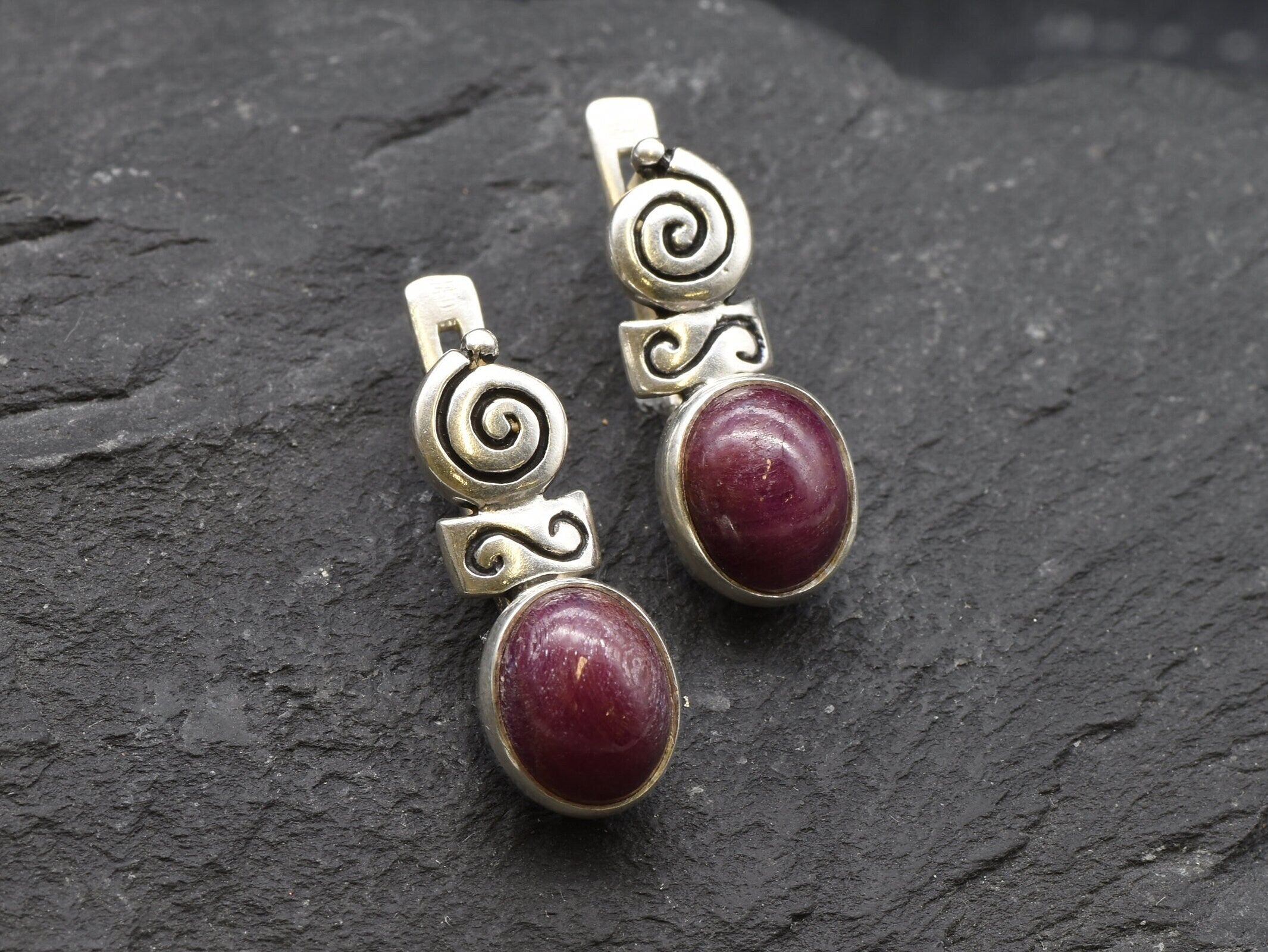 Natural Ruby Earrings made in 925 Sterling Silver with Oval Natural Red Ruby in Bezel setting, July Birthstone gift idea, symbolizes nobility, purity, and passion, ideal for everyday wear and perfect for birthday gifting and special occasions.