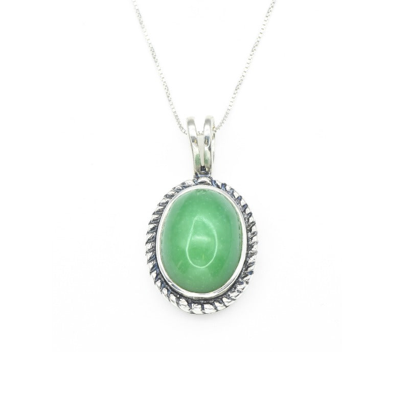 Real Chrysoprase Pendant, Natural Chrysoprase, Genuine Chrysoprase Pendant, May Birthstone, Victorian Pendant, Solid Silver, Chrysoprase