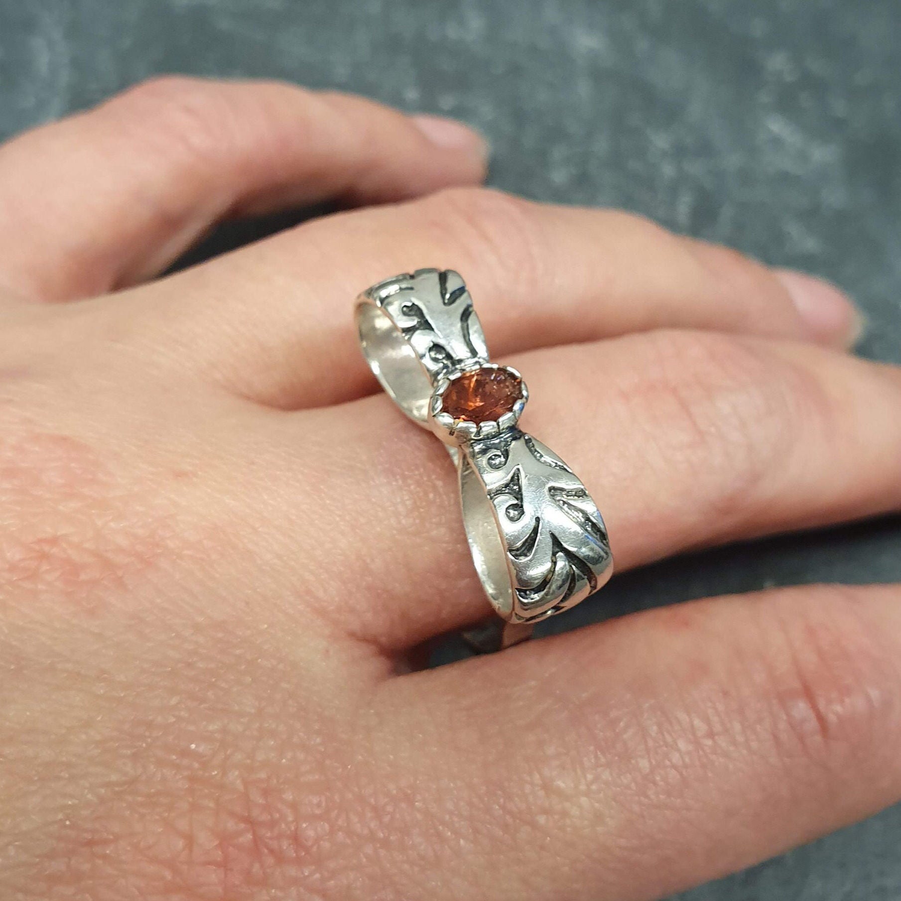 Pink Tourmaline Ring, Tourmaline Ring, Natural Tourmaline, October Birthstone, Silver Ribbon Ring, Pink Diamond Ring, Solid Silver Ring