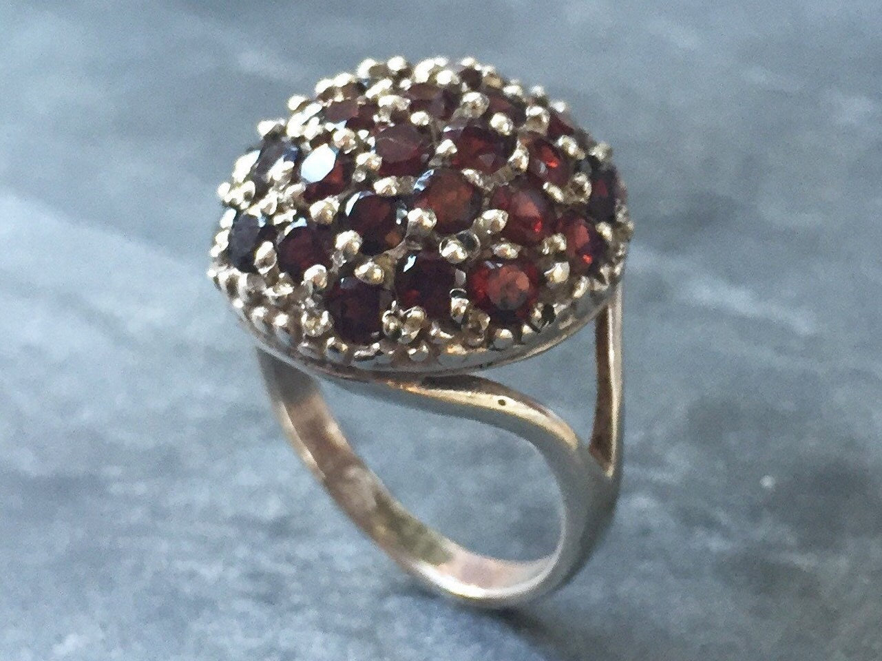 Garnet Ring, Natural Garnet, January Birthstone, Statement Ring, Red Garnet Ring, Artisan Ring, January Ring, Solid Silver Ring, Pure Silver