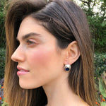 Beautiful 925 Sterling Silver earrings with oval created blue sapphire, a symbol of faithfulness, perfect for any occasion.