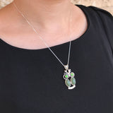 Owl Pendant, Jade Pendant, Natural Jade, Large Silver Pendant, Jadeite Pendant, Turquoise Pendant, August Birthstone, Green Jade, Jade Charm