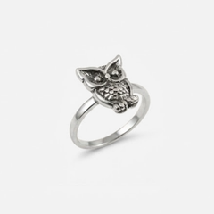 Silver Owl Ring - Silver Bird Ring - Vintage Wise Ring