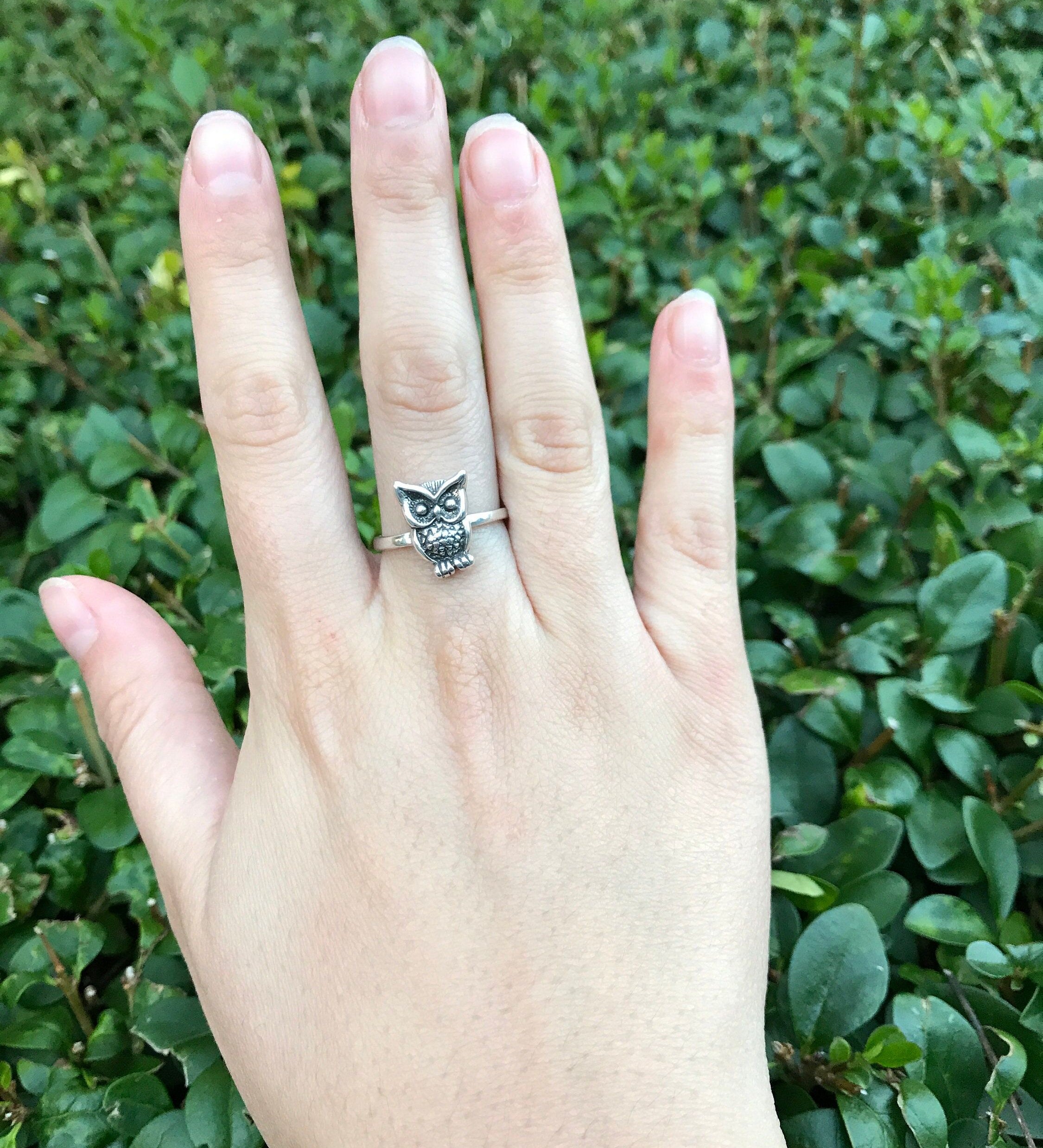 Owl Ring, Solid Silver Ring, Animal Ring,Wise Ring, Artistic Ring, Silver Owl Ring, Sterling Silver Ring, Silver Owl, Silver Bird Ring