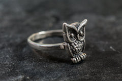 Owl Ring, Solid Silver Ring, Animal Ring,Wise Ring, Artistic Ring, Silver Owl Ring, Sterling Silver Ring, Silver Owl, Silver Bird Ring