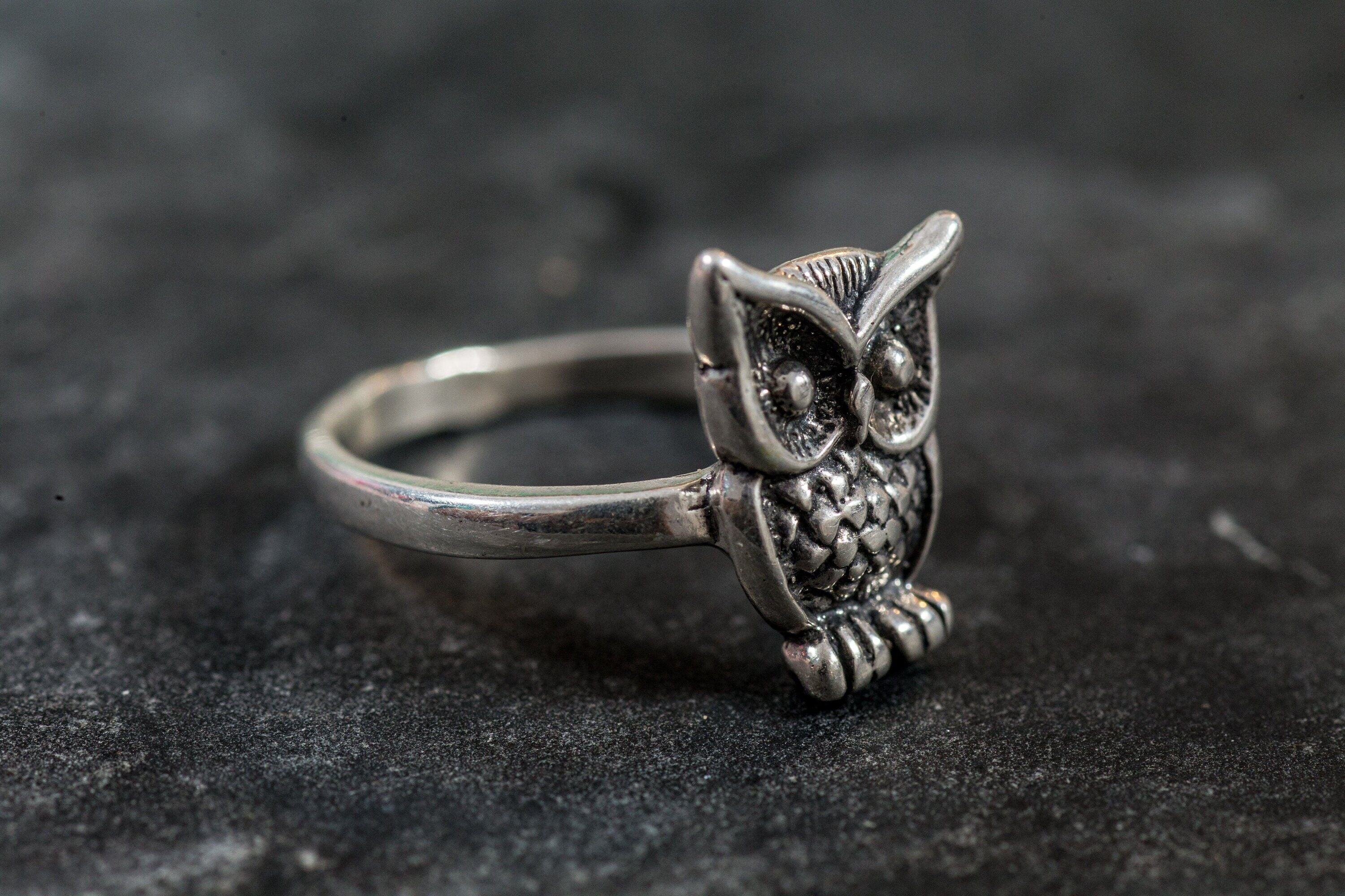 Owl Ring, Solid Silver Ring, Animal Ring,Wise Ring, Artistic Ring, Silver Owl Ring, Sterling Silver Ring, Silver Owl, Silver Bird Ring