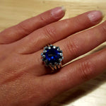 Sterling Silver Created Sapphire Ring, September birthstone symbolizes sincerity—ideal for gifting and everyday wear.