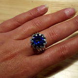 Sterling Silver Created Sapphire Ring, September birthstone symbolizes sincerity—ideal for gifting and everyday wear.