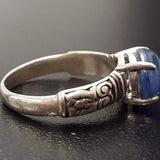 Blue Kyanite Ring, Natural Kyanite, Tribal Ring, African Kyanite, Bohemian Ring, Solid Silver Ring, Blue Tribal Ring, Blue Vintage Ring