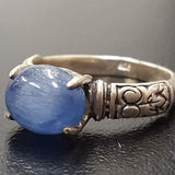 Blue Kyanite Ring, Natural Kyanite, Tribal Ring, African Kyanite, Bohemian Ring, Solid Silver Ring, Blue Tribal Ring, Blue Vintage Ring