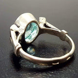 Blue Aquamarine Ring - Blue Engagement Ring - Vintage Promise Ring