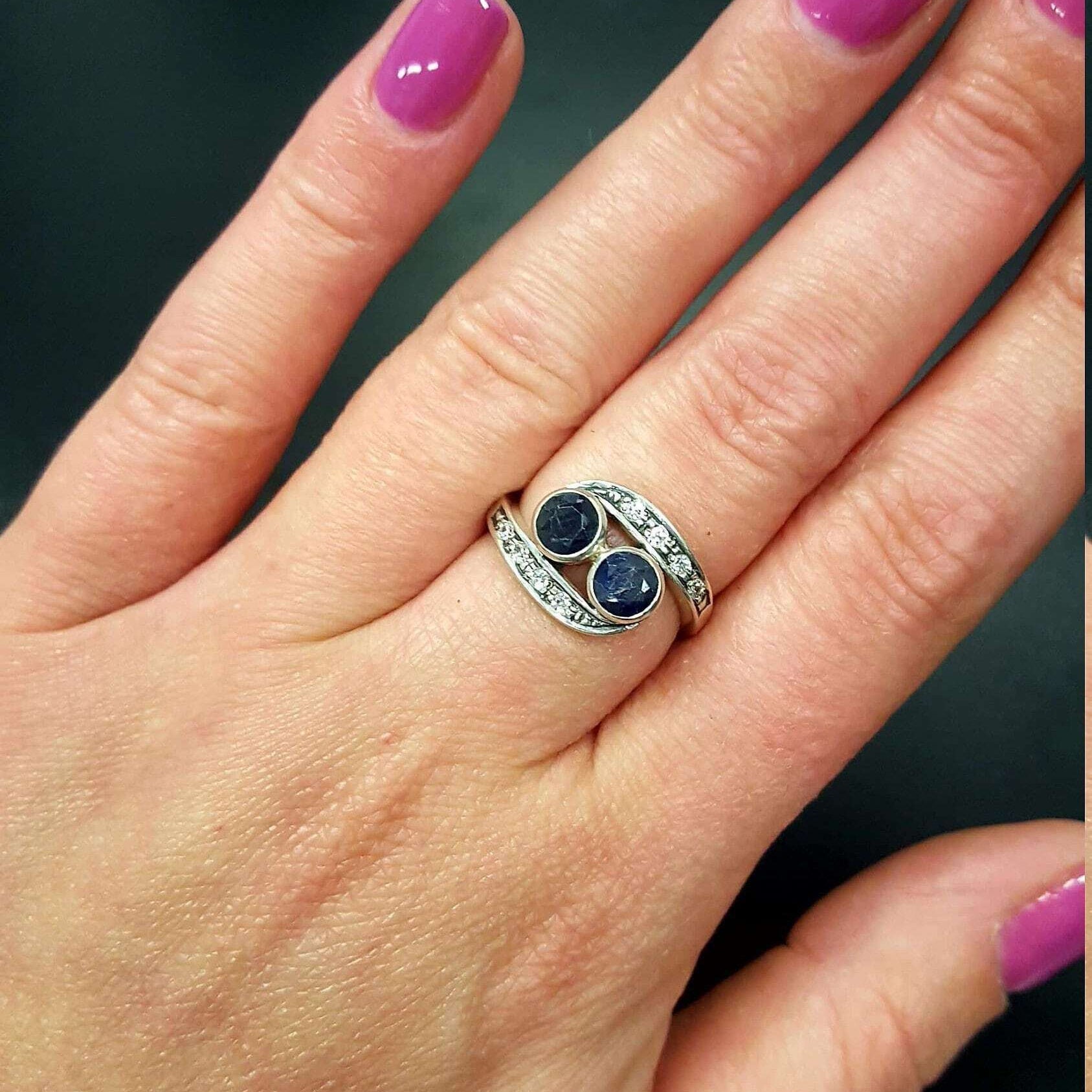 Elegant 925 Sterling Silver ring featuring a vibrant Round Blue Sapphire, perfect for September birthdays and everyday wear.