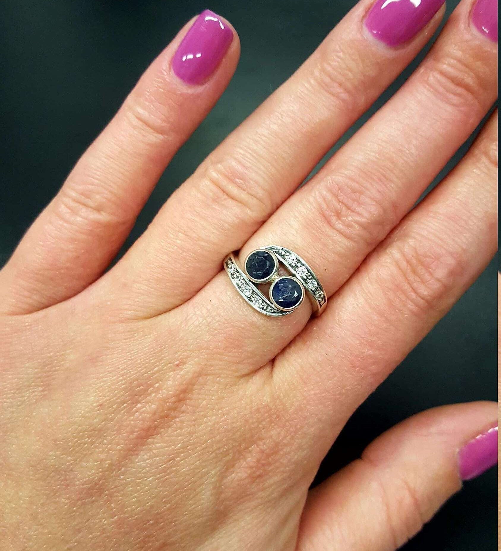Elegant 925 Sterling Silver ring featuring a vibrant Round Blue Sapphire, perfect for September birthdays and everyday wear.