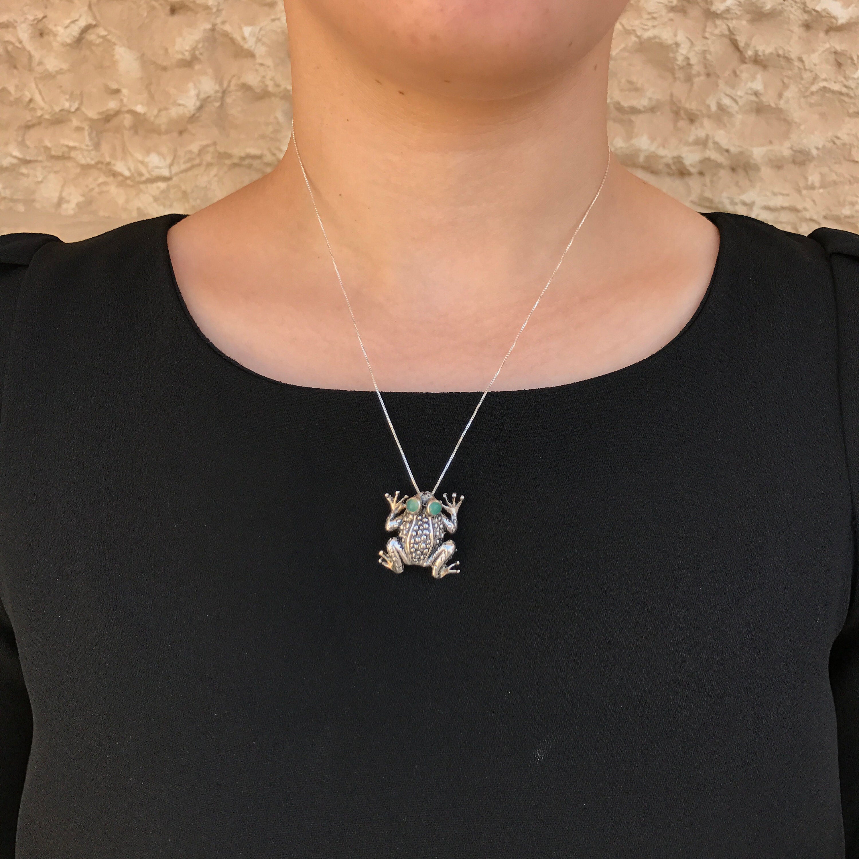 Frog Pendant, Nephrite Pendant, Natural Nephrite, Animal Pendant, May Birthstone, Green Pendant, May Pendant, Solid Silver Pendant