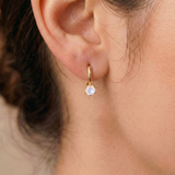 Gold Moonstone Earrings- Natural Rainbow Moonstone, June Birthstone Earrings
